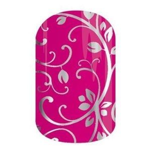 Jamberry Silver Floral on Magenta